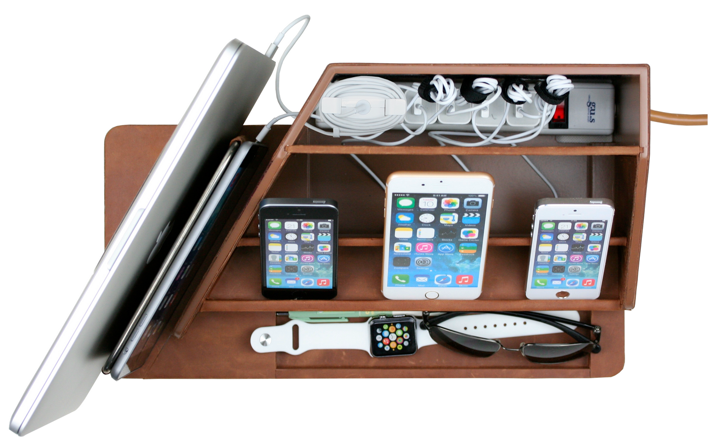 Premium Leather All-in-One Charging Station