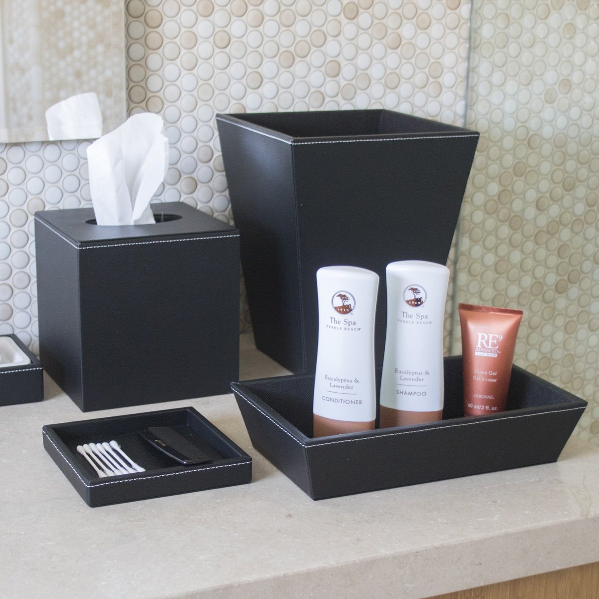 Canted Tray - Black Leatherette
