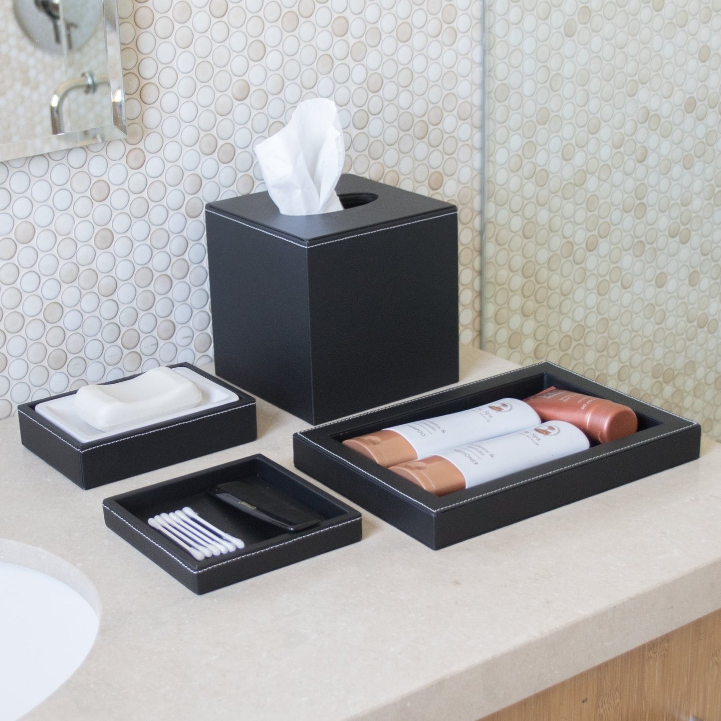 Framed Tray - Black Leatherette