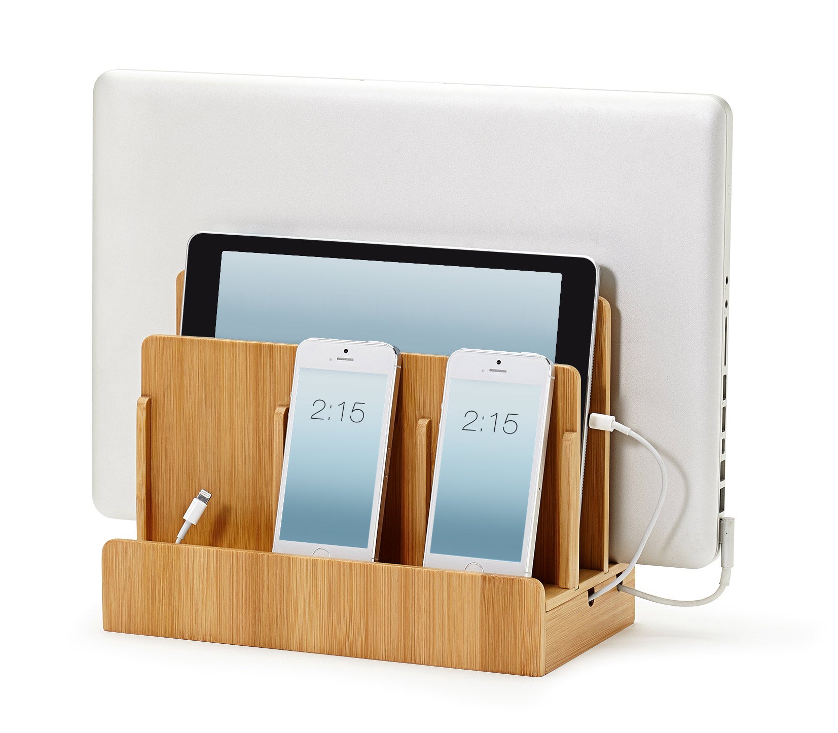 Multi-Device Charging Station Bamboo - Main Image