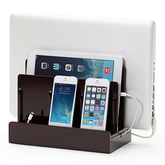 Multi-Device Charging Station Polished Chestnut
