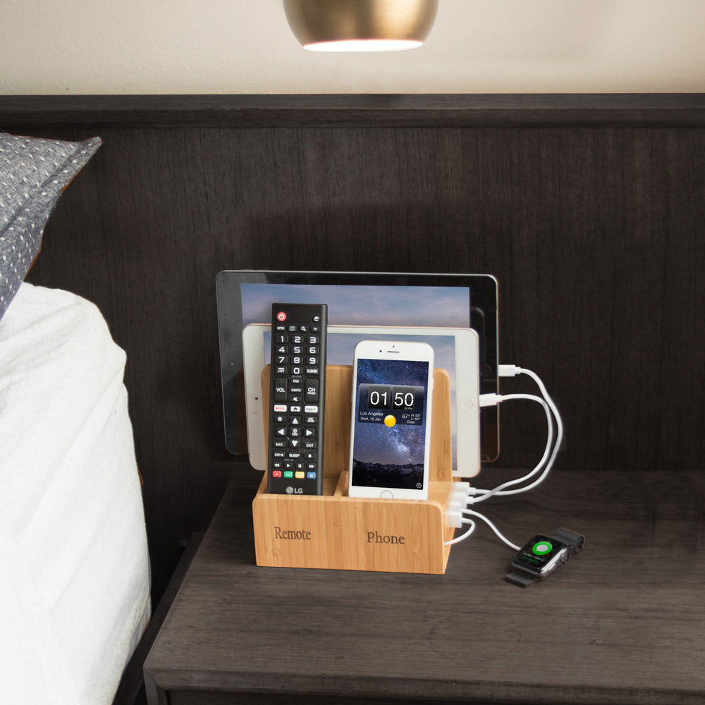 Remote phone compact + USB Powerstrip - Bamboo