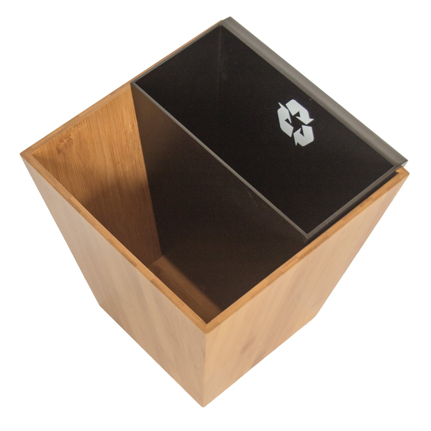 Divided Recycle Bin with MDF inner bin - Bamboo - BW
