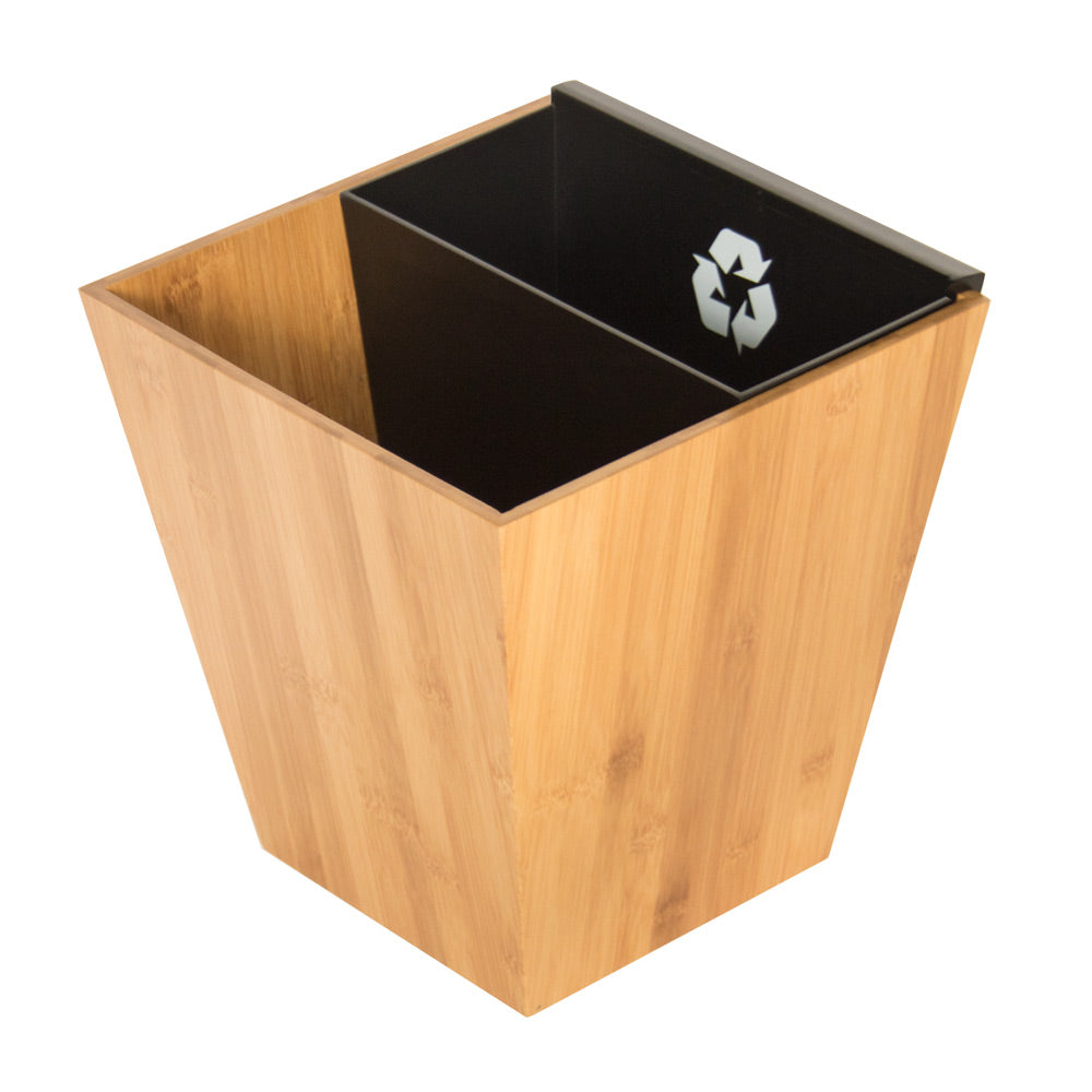 Divided Recycle Bin with MDF inner bin - Bamboo - BW