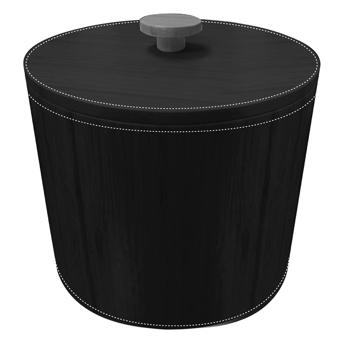 Round Ice bucket - Black Leatherette