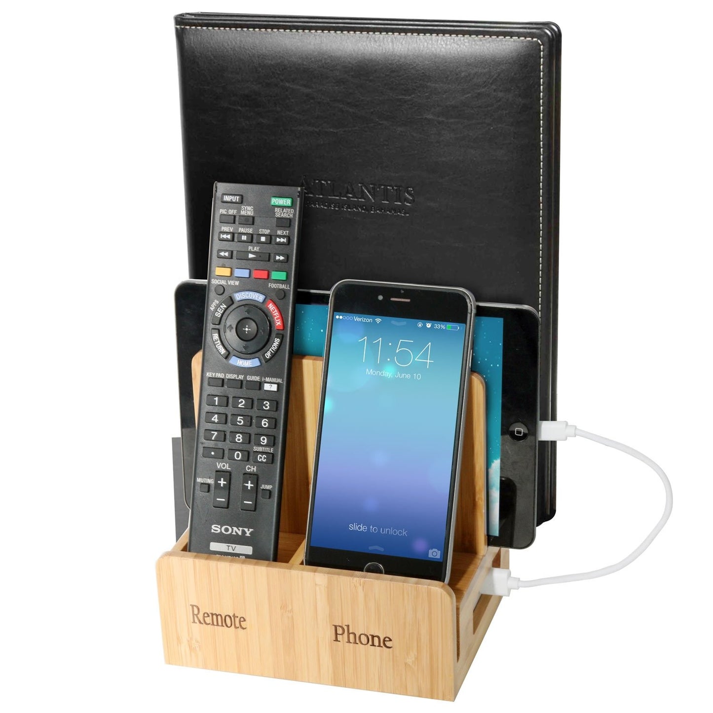 Remote phone compact + USB Powerstrip - Bamboo